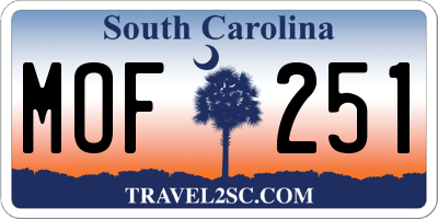 SC license plate MOF251
