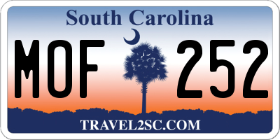 SC license plate MOF252