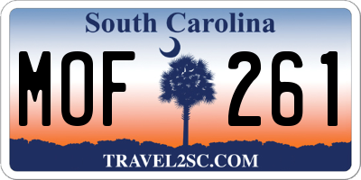 SC license plate MOF261