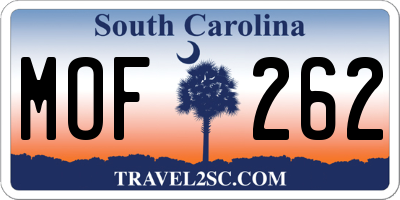 SC license plate MOF262