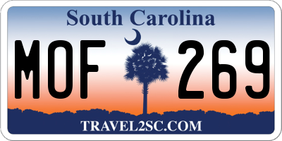 SC license plate MOF269