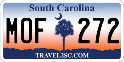 SC license plate MOF272