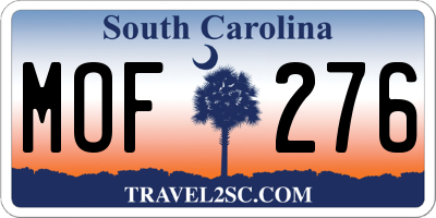 SC license plate MOF276