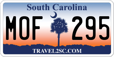 SC license plate MOF295