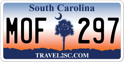 SC license plate MOF297
