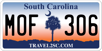 SC license plate MOF306