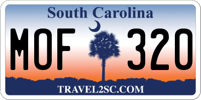 SC license plate MOF320