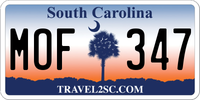 SC license plate MOF347