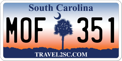 SC license plate MOF351