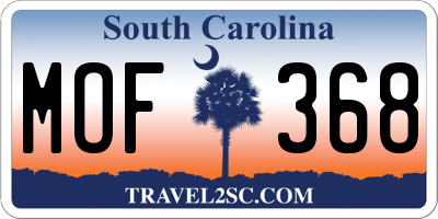 SC license plate MOF368