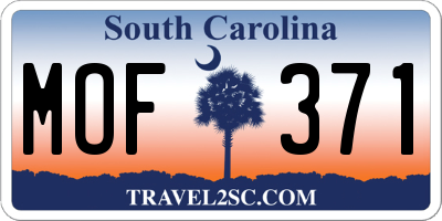SC license plate MOF371