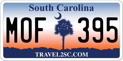 SC license plate MOF395