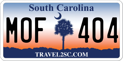 SC license plate MOF404