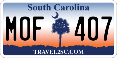 SC license plate MOF407