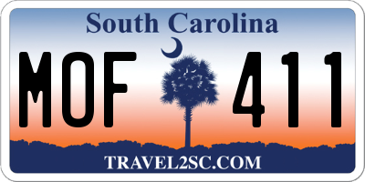 SC license plate MOF411
