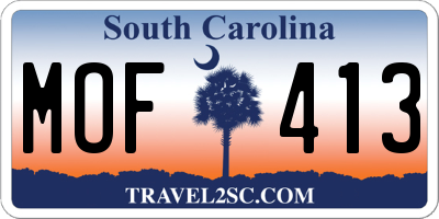 SC license plate MOF413