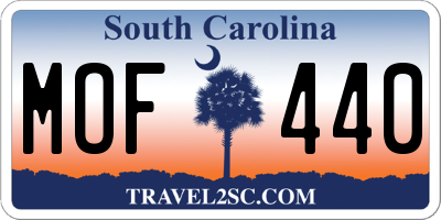 SC license plate MOF440