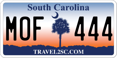 SC license plate MOF444