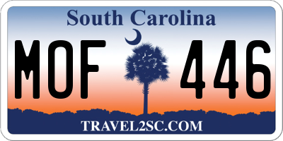 SC license plate MOF446