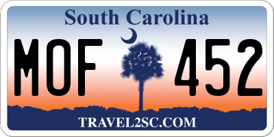 SC license plate MOF452