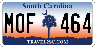 SC license plate MOF464