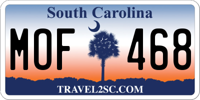 SC license plate MOF468