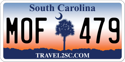 SC license plate MOF479