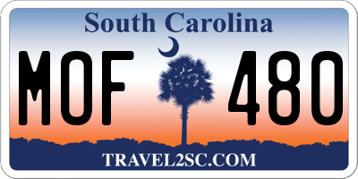 SC license plate MOF480