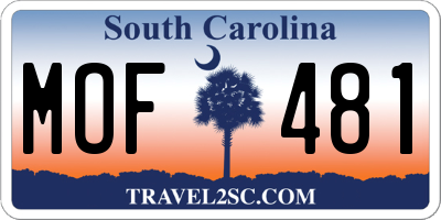 SC license plate MOF481