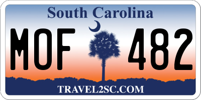 SC license plate MOF482