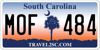 SC license plate MOF484