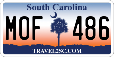 SC license plate MOF486