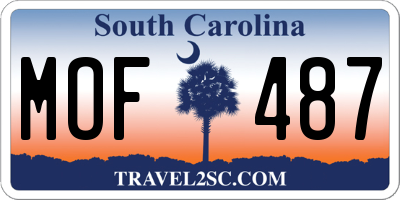 SC license plate MOF487