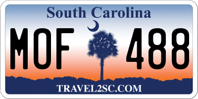 SC license plate MOF488