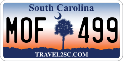 SC license plate MOF499