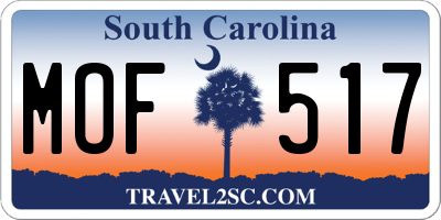 SC license plate MOF517