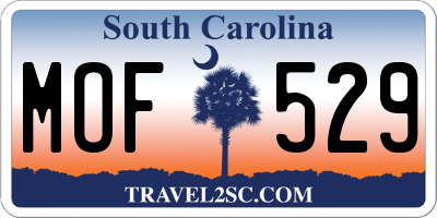 SC license plate MOF529