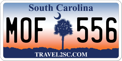 SC license plate MOF556
