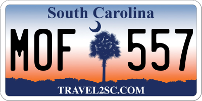 SC license plate MOF557