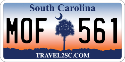 SC license plate MOF561