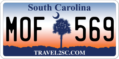 SC license plate MOF569