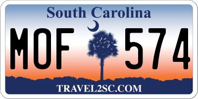 SC license plate MOF574
