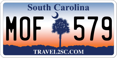 SC license plate MOF579