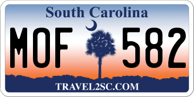 SC license plate MOF582