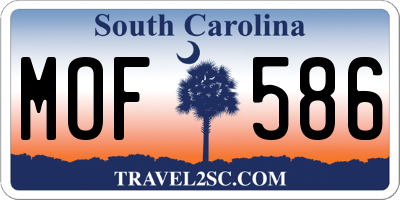 SC license plate MOF586