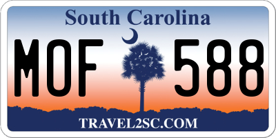 SC license plate MOF588