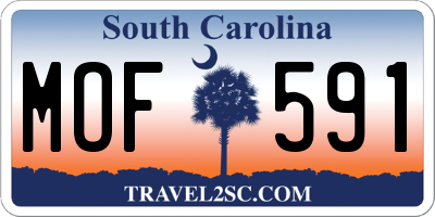 SC license plate MOF591