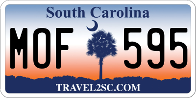 SC license plate MOF595