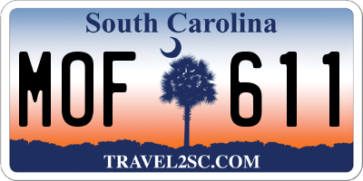 SC license plate MOF611