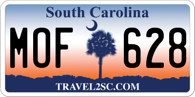 SC license plate MOF628
